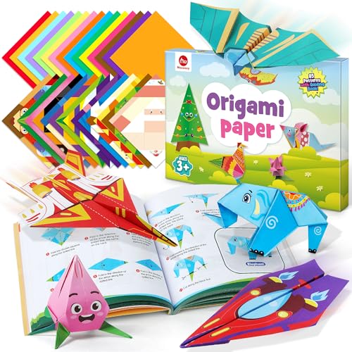 Mocoosy 320pcs Origami-Papier-Kit für Kinder,85 Mustern mit Origami-Buch&Video,Handwerk für Kinder spielzeug Mädchen Geburtstagsgeschenke,Reisespielzeug für Mädchen Jungen Geschenke 5 7 8 9 6-12 Jahre von Mocoosy