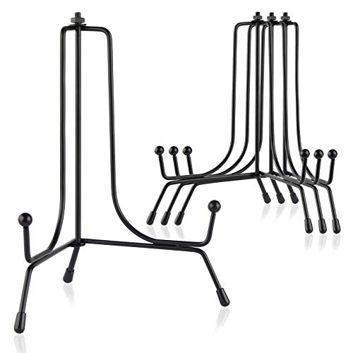 Mocoosy 4 Stück verbessert rutschfest Plattenständer für Display, 6-Zoll-Plattenhalter Displayständer, Bilderrahmenhalterständer, Schwarz Eisen Staffelei Ständer für Foto,dekorative Platte, Tischkunst Mocoosy 4 Stück verbessert rutschfest Plattenständer für Display, 6-Zoll-Plattenhalter Displayständer, Bilderrahmenhalterständer, Schwarz Eisen Staffelei Ständer für Foto,dekorative Platte, Tischkunst von Mocoosy
