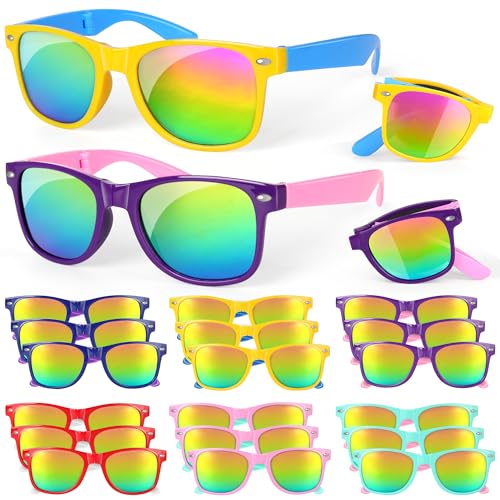 Mocoosy Kinder Sonnenbrillen faltbar, 18pcs Sonnenbrillen für Kinder Jungen Mädchen, UV400-Schutz Sonnenbrillen Masse für Kinder Teenager Geburtstag Strand Pool Party geschenk im Alter von 3–12 Jahren von Mocoosy