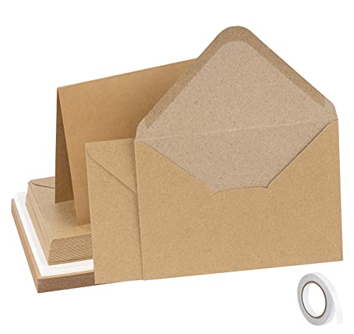 Mocraft 30 Blanko Klappkarten mit Umschläge Braun Kraftpapier Karten Briefumschläge mit Nassklebung & Weiß Einlege Briefkuvert für Grüße Hochzeit Einladungskarten DIY Mocraft 30 Blanko Klappkarten mit Umschläge Braun Kraftpapier Karten Briefumschläge mit Nassklebung & Weiß Einlege Briefkuvert für Grüße Hochzeit Einladungskarten DIY von Mocraft