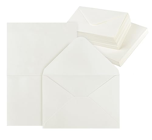 Mocraft 60 Kraftpapier Briefumschläge Karten Set mit Umschläge Blanko Falt-Karten Klappkarten für Hochzeit Geschenk Grußkarten Einladung von Mocraft