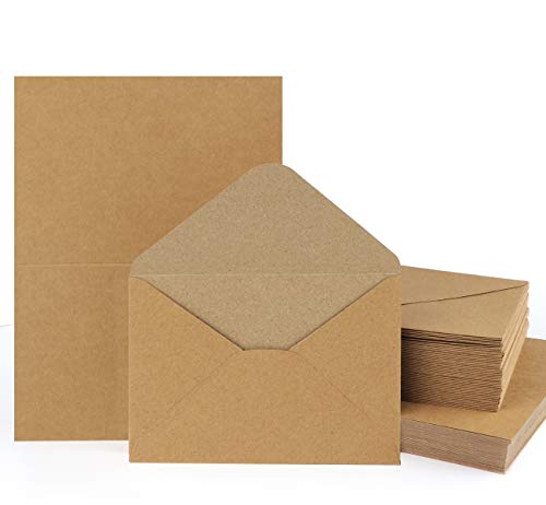 Mocraft 60 Sets Kraftpapier Karten mit Briefumschläge Natur-Braun Umschläge Falt-Karten Klappkarten Kuverts für Geschenk Grußkarten Einladung Mocraft 60 Sets Kraftpapier Karten mit Briefumschläge Natur-Braun Umschläge Falt-Karten Klappkarten Kuverts für Geschenk Grußkarten Einladung von Mocraft