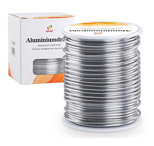 Mocraft Durchmesser 2 mm Aluminiumdraht Silber 50 m, 1 Rolle Aluminium-Schmuckdraht, Blumendraht, Basteldraht, Schmuck, Aluminiumdraht-Rolle für Heimwerker, Basteln, Modellieren, Floristik, Hochzeitsd Mocraft Durchmesser 2 mm Aluminiumdraht Silber 50 m, 1 Rolle Aluminium-Schmuckdraht, Blumendraht, Basteldraht, Schmuck, Aluminiumdraht-Rolle für Heimwerker, Basteln, Modellieren, Floristik, Hochzeitsd von Mocraft