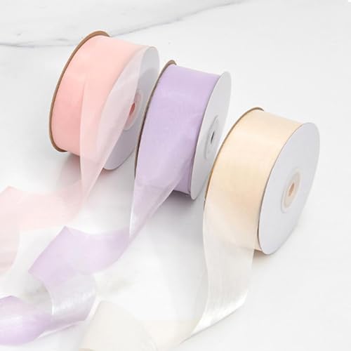 Mocrop 3 Rollen Satin-Dekorative Geschenkband 25mm x 9m Satinband Bänder– Zum Verpacken von Geschenken, Schleifen, Basteln und DIY-Dekoration Lila Rosa Champagner von Mocrop