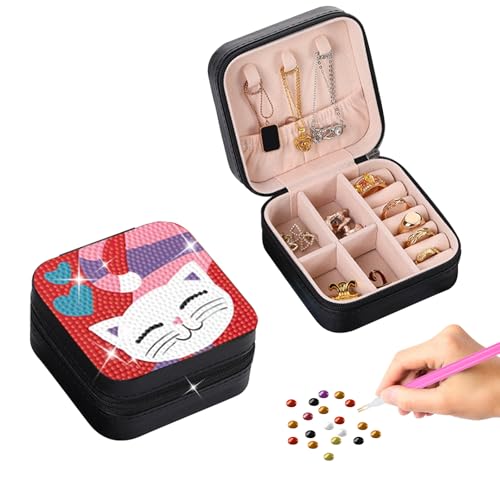 Mocrop Katze Diamond Painting Kinder DIY Schmuckkästchen Mädchen Jewelry Organizer Bastelset Mädchen 8 Jahre Geburtstagsgeschenk Geschenk Mädchen 6 7 8 9 10 11 12 Jahre von Mocrop