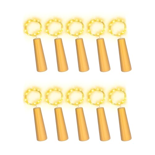 Mocturnity 10 Stück Korkenlichter für Wein, 20 LEDs, Lichterkette für Bars, Partys, Hochzeiten, Weihnachtsfeiern, DIY von Mocturnity
