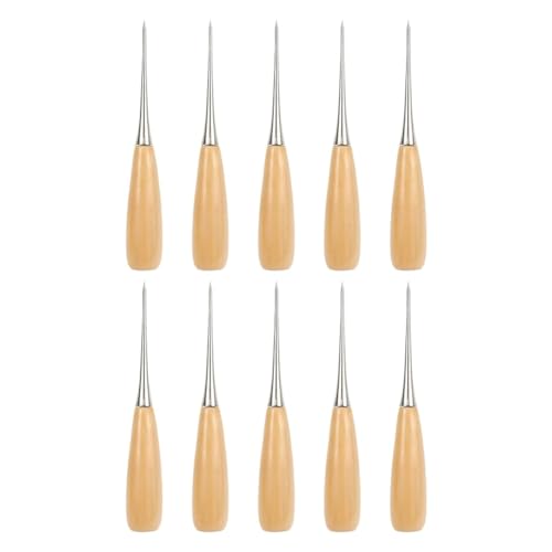 Mocturnity 10 Stück Nähstanzer aus Leder mit Griff aus Holz, Handwerkswerkzeug aus Leder, für die Lederbearbeitung Mocturnity 10 Stück Nähstanzer aus Leder mit Griff aus Holz, Handwerkswerkzeug aus Leder, für die Lederbearbeitung von Mocturnity