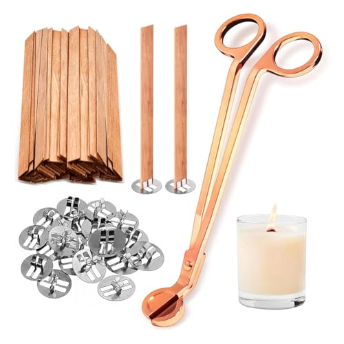 Mocturnity 100 Holzdochte, verdickt, Holzdochte zur Kerzenherstellung mit Dochtschneider, Kerzendochte 5,1 x 0,5 x 0,04 Zoll für Bastelarbeiten von Mocturnity