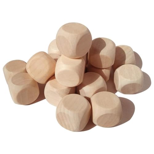 Mocturnity 100 Stück Holzwürfel in unfertigen quadratischen Blöcken, 6-seitige Holzwürfel mit abgerundeten Ecken für DIY-Projekte von Mocturnity