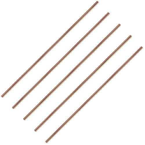 Mocturnity 11,8 Länge, Reines Kupfer, Runder Stab, Blanker Kupfermetallstab, Massiver Kupferstab, Drehstangenmaterial (5 Stück, 4 mm Durchmesser) von Mocturnity