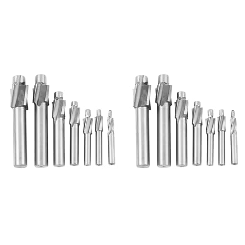 Mocturnity 14 Stück M3-M12 Fräsbohrer aus Stahl zum Fräsen von Fräsen, Schlitzbohrer, Fräsbohrer mit Spitze von Mocturnity