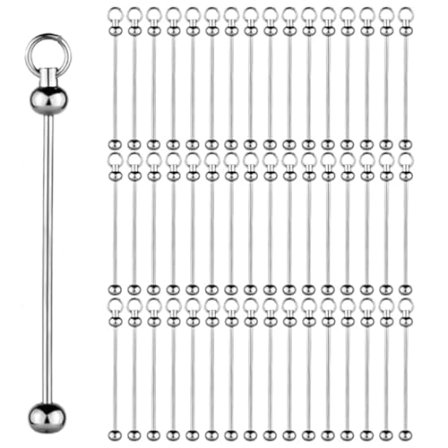 Mocturnity 150 Stangen mit Perlen, Perlen aus Metall, DIY, Zubehör für die Herstellung von Schlüsselanhängern, leicht abnehmbar von Mocturnity
