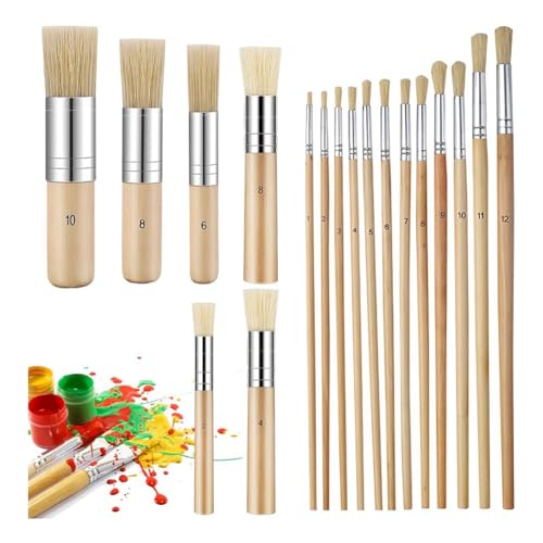 Mocturnity 18-teiliges Set aus Holz, Schablonen, Modell, Kunst, Pinsel für Acryl, Aquarell, Kunst, Malerei, Basteln, Handwerk von Mocturnity