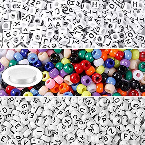 Mocturnity 1800 Stück Alphabet Perlen Material Acrylperlen DIY Armband Halskette Schmuck handgefertigt für die Schmuckherstellung Mocturnity 1800 Stück Alphabet Perlen Material Acrylperlen DIY Armband Halskette Schmuck handgefertigt für die Schmuckherstellung von Mocturnity