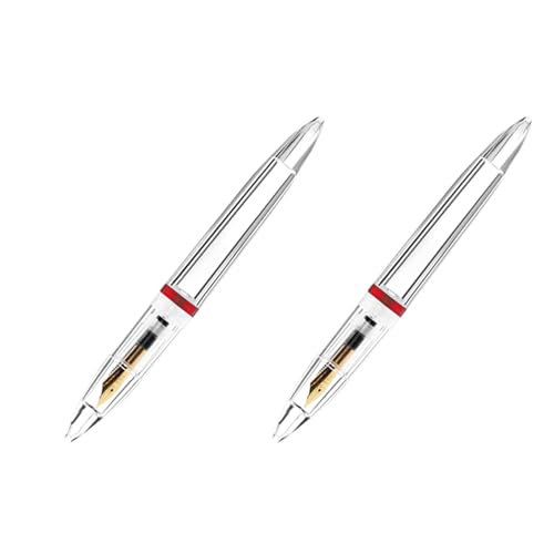 Mocturnity 2 x Füllfederhalter mit 0,5 mm Spitze mit Pipette, transparente Federn mit hoher Kapazität, Schulbedarf für Studenten, Schreibwaren, Schreibwaren, Rot Mocturnity 2 x Füllfederhalter mit 0,5 mm Spitze mit Pipette, transparente Federn mit hoher Kapazität, Schulbedarf für Studenten, Schreibwaren, Schreibwaren, Rot von Mocturnity