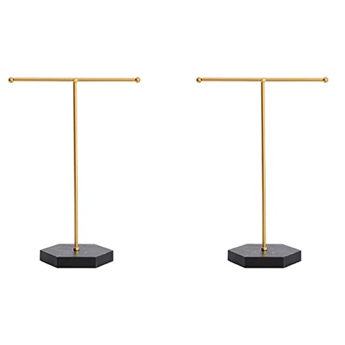 Mocturnity 2 x Halterung für Halsketten, Präsentationsturm für den Tisch, aus Metall, mit T-Stange für Anhänger A von Mocturnity