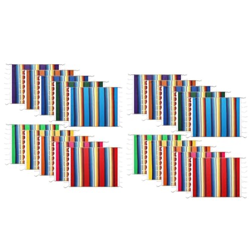 Mocturnity 20 x Tischsets, waschbar, 33 x 48 cm, mexikanische Decke für mexikanische Party oder Hochzeitsdekoration von Mocturnity