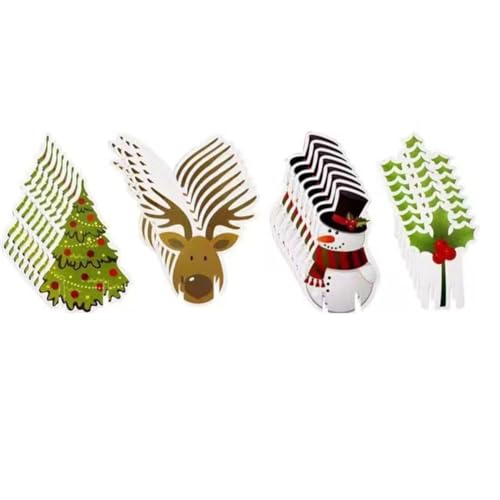 Mocturnity 200 Stück Weinglaskarten, Weihnachtsdekoration, Papa-Hut, Glasdekoration, Weihnachtsbaum, Heimdekoration, Zubehör für das Jahr 2025 von Mocturnity