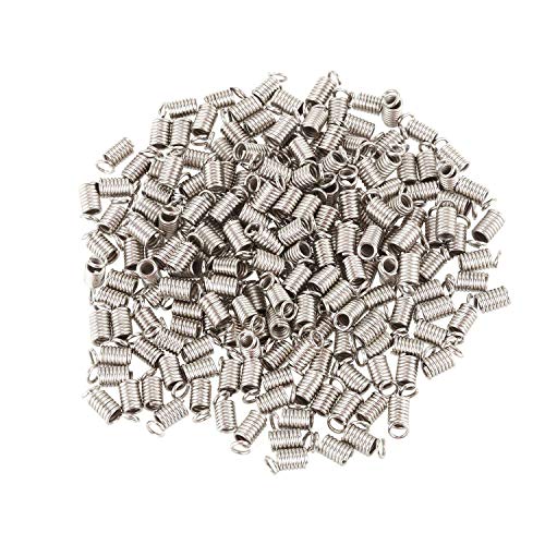 Mocturnity 200X Silber Coil End Crimp Fasteners 4 x 8 mm von Mocturnity