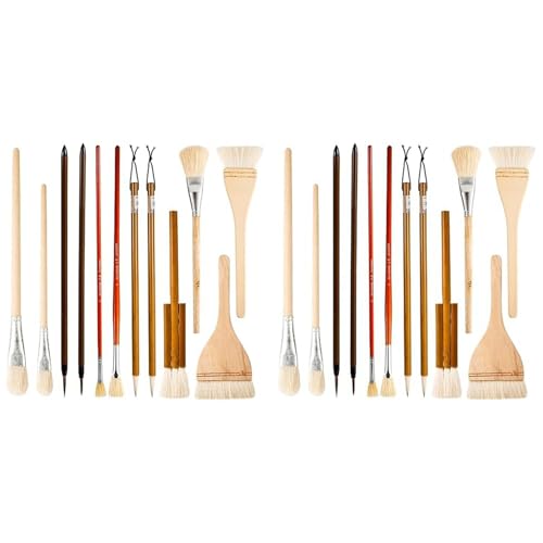 Mocturnity 24-teiliges Keramik-Emaille-Pinsel-Set, Keramik-Emaille-Pinsel, Acrylaquarell für Künstler, Zeichnen, Malerei, Studenten, Kinder und Erwachsene von Mocturnity