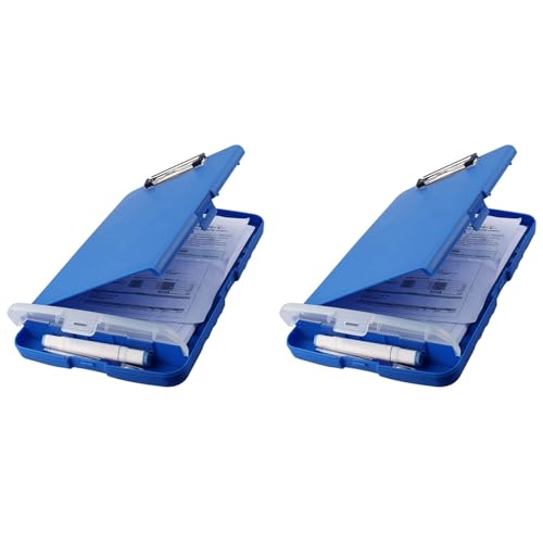 Mocturnity 2X Klemmbrett-Organizer, Klemmbretter mit Stauraum, Klemmbrett für Krankenpflege, Faltbarer Aktenordner, Klemmbrett Aus Kunststoff (Blau) von Mocturnity