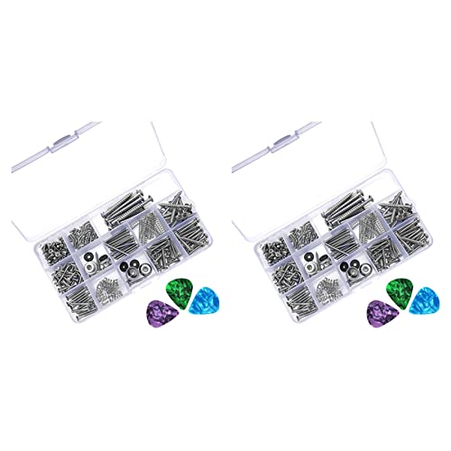 Mocturnity 2er-Set Schrauben für E-Gitarre, Sortierbox für Brücken, Stimmgerät, Schalter, Schutzplatten für den Hals, Federn, 6 Stück, zufällige Farbe, Auswahl der Gitarre Mocturnity 2er-Set Schrauben für E-Gitarre, Sortierbox für Brücken, Stimmgerät, Schalter, Schutzplatten für den Hals, Federn, 6 Stück, zufällige Farbe, Auswahl der Gitarre von Mocturnity