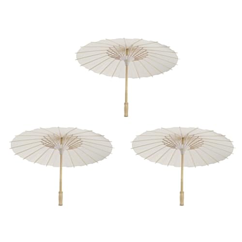 Mocturnity 3 x Sonnenschirm aus Papier, Strandschirm, weiß, Basteln, Fotorequisiten, für Babyparty, Hochzeit, 60 cm Mocturnity 3 x Sonnenschirm aus Papier, Strandschirm, weiß, Basteln, Fotorequisiten, für Babyparty, Hochzeit, 60 cm von Mocturnity