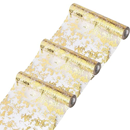 Mocturnity 3 x Tisch, Tüllrolle, Polyester, glitzernd, mit Blattgold, 28 cm x 10 m Mocturnity 3 x Tisch, Tüllrolle, Polyester, glitzernd, mit Blattgold, 28 cm x 10 m von Mocturnity