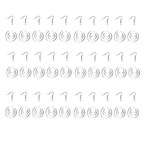 Mocturnity 30 Stück Sublimationsohrringe, doppelseitig, übertragen von Holzohrringen mit Ohrringen für Schmuck, DIY von Mocturnity