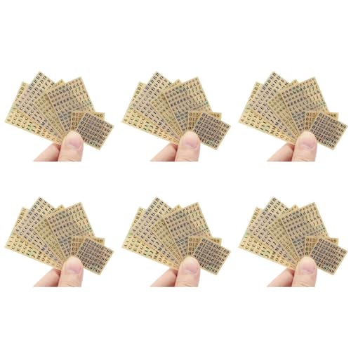 Mocturnity 36 Blatt kleine Gummietiketten mit Alphabetzahlen, selbstklebend, aus Legierung mit Glitzer, goldfarben/silberfarben, 3 mm von Mocturnity