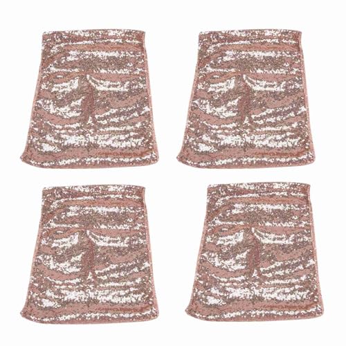 Mocturnity 4 x Pailletten-Tischdecke, rechteckig, Bankett, Dekoration für Hochzeitsfeiern, Rosa von Mocturnity