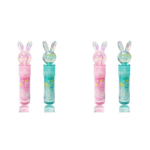 Mocturnity 4 x Radiergummi Kaninchen, niedliche Radiergummis für Kinder, rosa, Kawaii, Lippenstift, einziehbar von Mocturnity