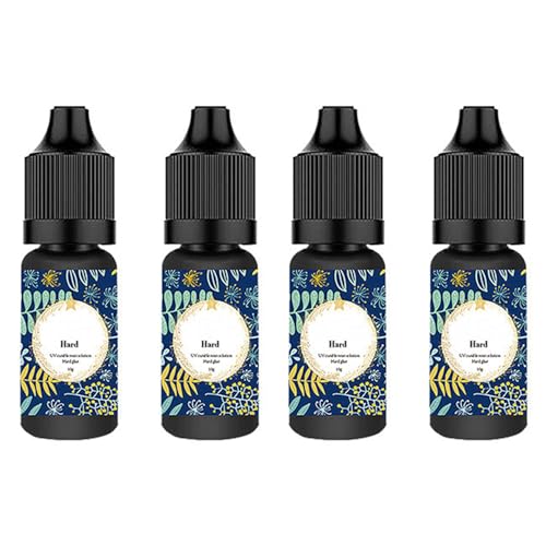 Mocturnity 4 x UV-Harzkleber, UV-Härtung, transparent, Epoxidharz, schnelltrocknend, Werkzeuge für DIY-Schmuck, 10 g von Mocturnity