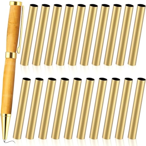 Mocturnity 40 Stück 7 mm dünne Messing-Kugelschreiber für Kugelschreiber, Ersatzzubehör für die Herstellung von Kugelschreibern, Bürobedarf, Geschenke für Freunde. von Mocturnity