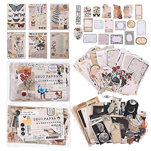 Mocturnity 400 Stück Zubehör Scrapbooking Tagebuch Aufkleber Gummierte Vintage Album Scrapbooking Aufkleber Gummiaufkleber Scrapbooking Washi Aufkleber für Kunst Album Handwerk von Mocturnity