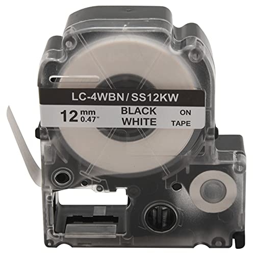 Mocturnity 5 Pack -4WBN LC-4WBN9 (SS12KW) Etiketten BäNder für LabelWorks LW300 LW400 LW500 LW700 Schwarz auf 1/2 x 26,2 Fuß (12 Mm x 8 M) von Mocturnity