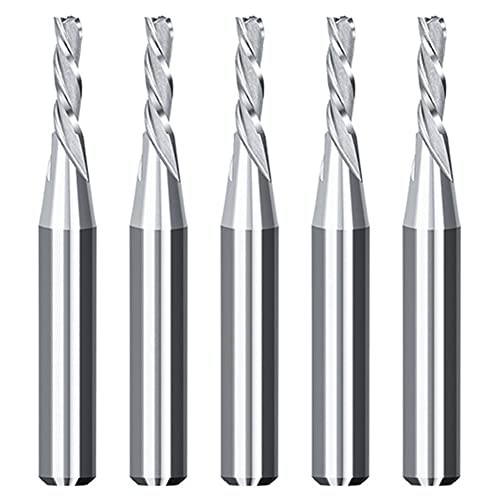 Mocturnity 5 Stück 1/8 Zoll Schnittdurchmesser, Spiralschneider, mit 1/4 Karbid, CNC-gefräst, Kreiselbohrer aus Holz für Tauchschlitzschneider von Mocturnity