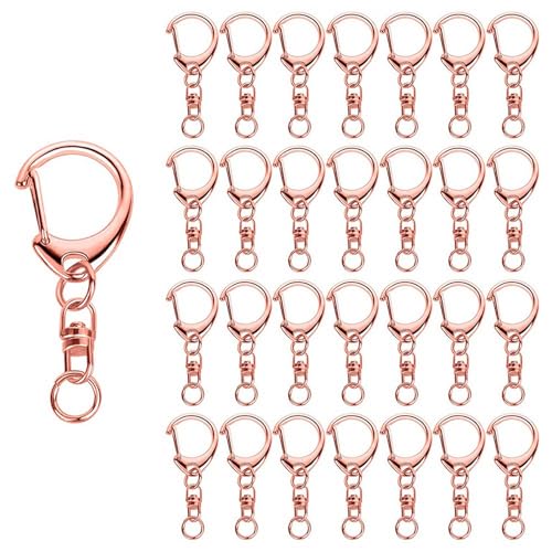 Mocturnity 50 Stück Federringe mit Kette und Sprungringen DIY Teile für Schnalle Anhänger Handwerk von Mocturnity