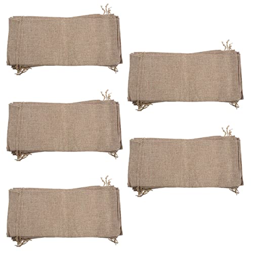 Mocturnity 50 Stück Jute-Weinbeutel, 35,6 x 15,2 cm (14 x 6 1/4 Zoll) Weinflasche aus Jute, Geschenktüten mit Kordelzug von Mocturnity
