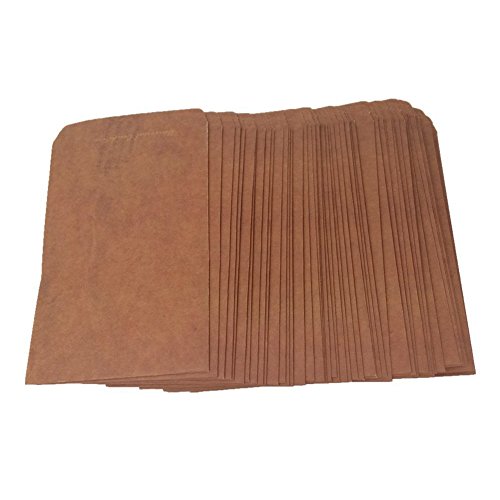 Mocturnity 50 Stück Retro-Kraftpapier, für Postkarten, Einladungen, Briefe, Briefe, Papiertüte, Vintage, Luftpost, Geschenkumschlag, Braun von Mocturnity