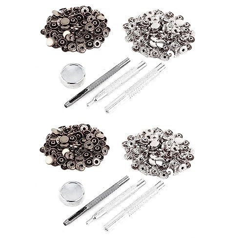 Mocturnity 50 Stück Silber + 50 Bronze PC 10 mm Metallknopf + Werkzeugset für Taschen von Mocturnity
