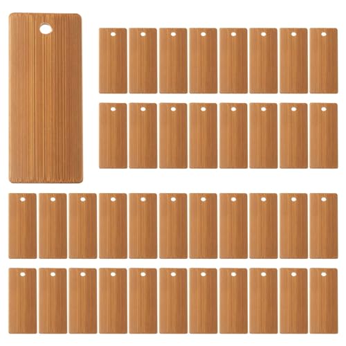 Mocturnity 500 Stück 45 x 20 mm Rechteckige Holzanhänger für Schlüsselanhängerringe, Bambus-Schlüsselringanhänger Aus Unbehandeltem Mocturnity 500 Stück 45 x 20 mm Rechteckige Holzanhänger für Schlüsselanhängerringe, Bambus-Schlüsselringanhänger Aus Unbehandeltem von Mocturnity