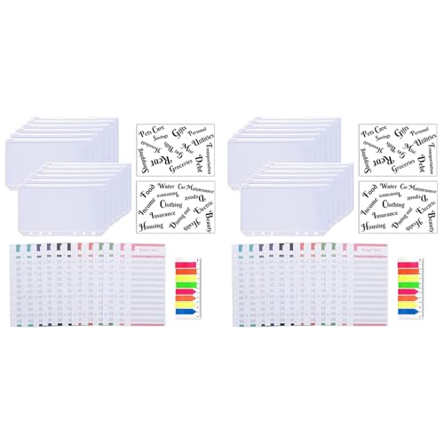 Mocturnity 54 Pack A6 Binder Sets A6 Binder ReißVerschluss Kosten Budget Blätter Geld Umschlag Etiketten Aufkleber Neon Seite von Mocturnity