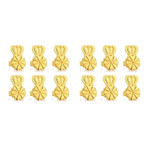 Mocturnity 6 Paar Ohrringheber für schwere Ohrringe, sichere Ohrringverschlüsse, hypoallergen, verstellbar (goldfarben) von Mocturnity