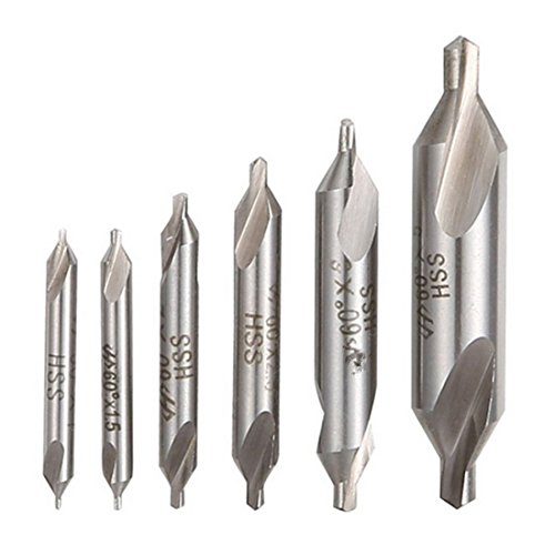 Mocturnity 6 STueCKE HSS Kombinierte Center Bohrer Bit Set 60 Grad 5/3 / 2,5/2 / 1,5 / 1mm von Mocturnity