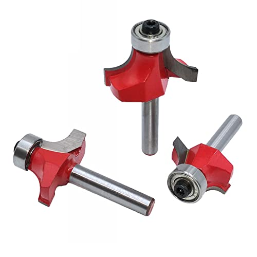 Mocturnity 6 mm x 25,4 mm - 6 mm x 41,28 mm Radius Rundbohrer 1/4 Rundfräser Bit (Four-Coin Cutting) von Mocturnity