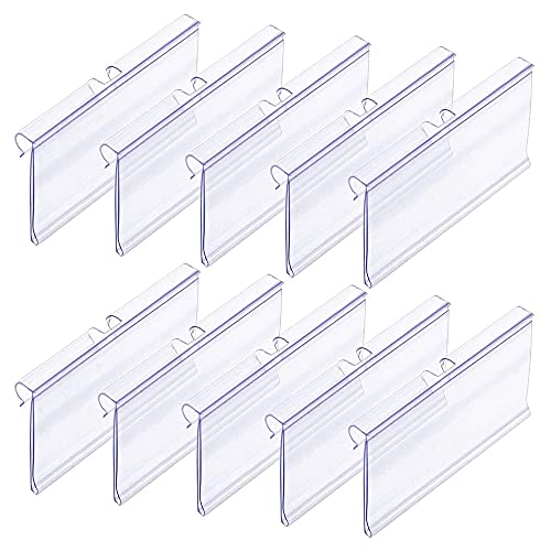 Mocturnity 70 StüCk 8X4,2Cm Durchsichtige Kunststoff Etiketten Halter für Draht Regal Einzelhandel Preis Etiketten Korb Etiketten Clip auf Etiketten für Lagerung BehäLter von Mocturnity