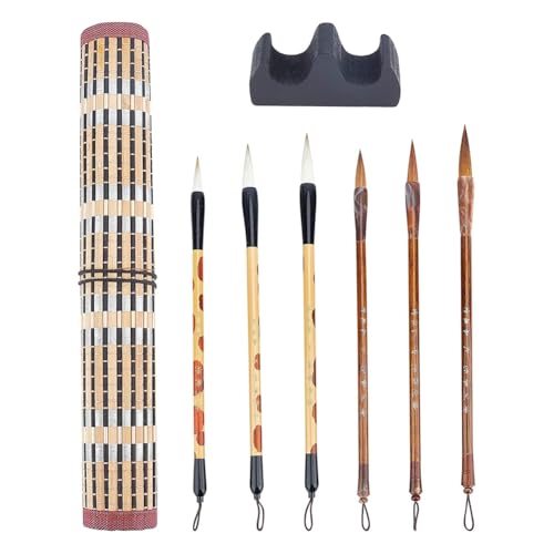 Mocturnity 8 Stück chinesische Kalligraphie-Pinsel, Aquarellmalerei, Schreibpinsel, Pinselhalter für Anfänger Mocturnity 8 Stück chinesische Kalligraphie-Pinsel, Aquarellmalerei, Schreibpinsel, Pinselhalter für Anfänger von Mocturnity