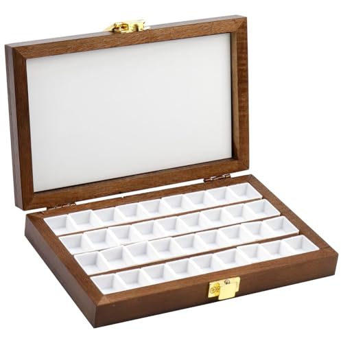 Mocturnity Aquarellpalette aus Holz, 36 Zellen, leere Holzpalette, tragbare Malpalette aus Holz Mocturnity Aquarellpalette aus Holz, 36 Zellen, leere Holzpalette, tragbare Malpalette aus Holz von Mocturnity