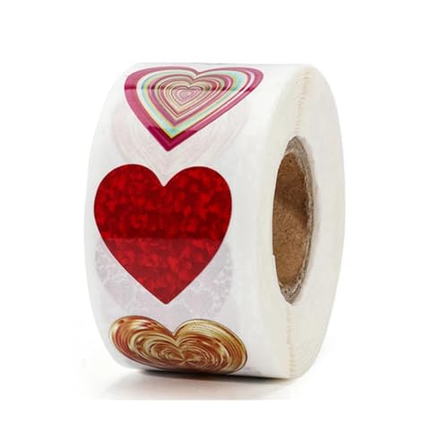 Mocturnity Aufkleber in Herzform, Valentinstag, Geschenkbox, Hochzeit, Dekoration für Taschen, Geburtstagsfeiern, auf Einladungsetiketten Mocturnity Aufkleber in Herzform, Valentinstag, Geschenkbox, Hochzeit, Dekoration für Taschen, Geburtstagsfeiern, auf Einladungsetiketten von Mocturnity